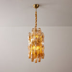 Amber Prism Long Chandelier