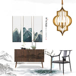 Antique Gold Leaf Lantern Chandelier 12.2"