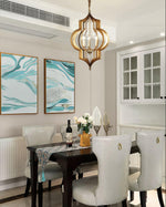 Antique Gold Leaf Lantern Chandelier 12.2"