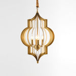 Antique Gold Leaf Lantern Chandelier 12.2"