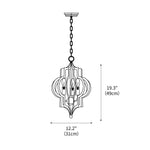 Antique Gold Leaf Lantern Chandelier 12.2"