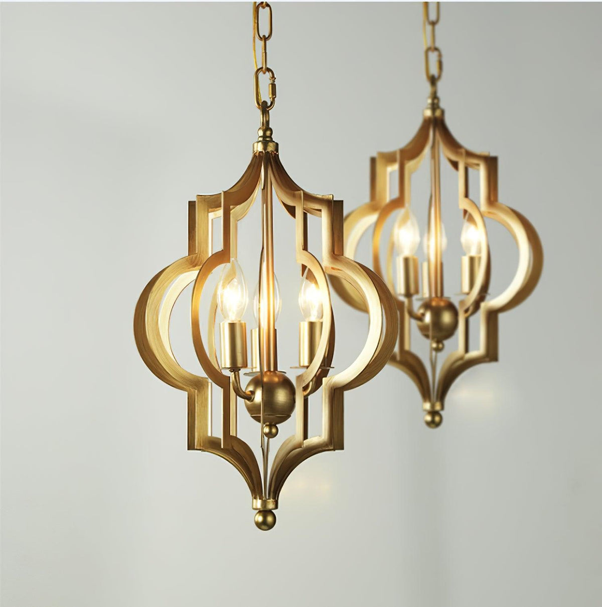 Antique Gold Leaf Lantern Chandelier 12.2"