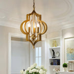 Antique Gold Leaf Lantern Chandelier 12.2"