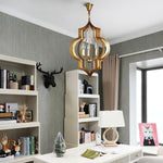 Antique Gold Leaf Lantern Chandelier 12.2"