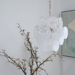 Aqua White Glass Murano Chandelier