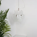 Aqua White Glass Murano Chandelier