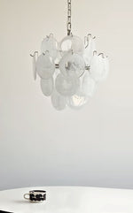 Aqua White Glass Murano Chandelier