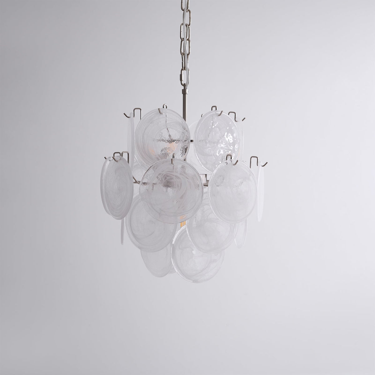 Aqua White Glass Murano Chandelier