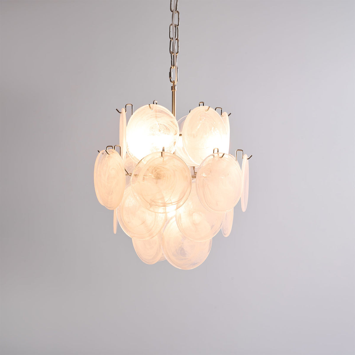 Aqua White Glass Murano Chandelier