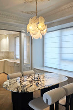Aqua White Glass Murano Chandelier