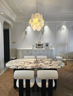 Aqua White Glass Murano Chandelier