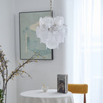 Aqua White Glass Murano Chandelier
