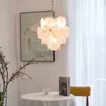 Aqua White Glass Murano Chandelier