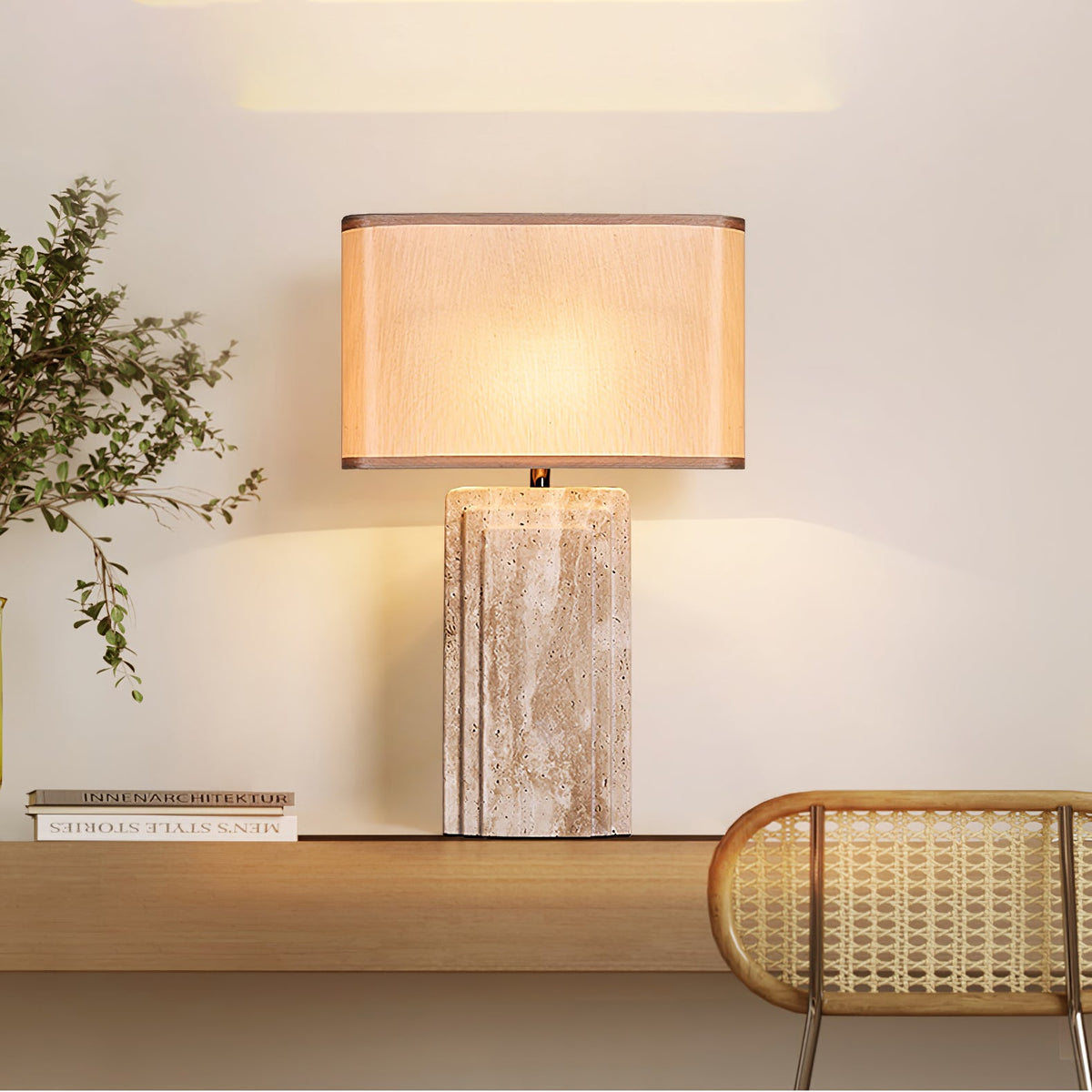 Arco Travertine Table Lamp
