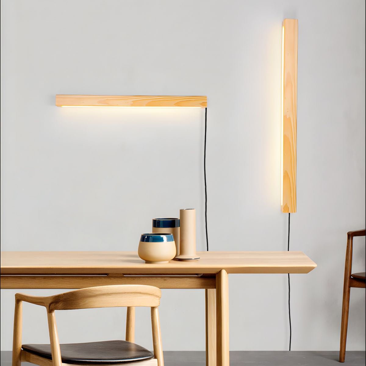 Arlo Linear Wood Plug-in Wall Light