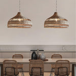 Artisanal Rattan Dome Pendant Lamp