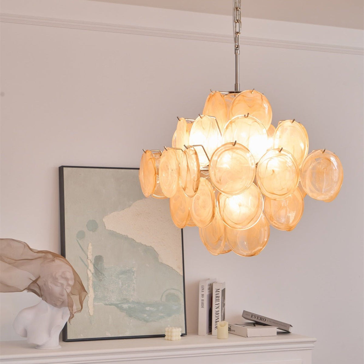 Aurelia Apricot Murano Glass Chandelier