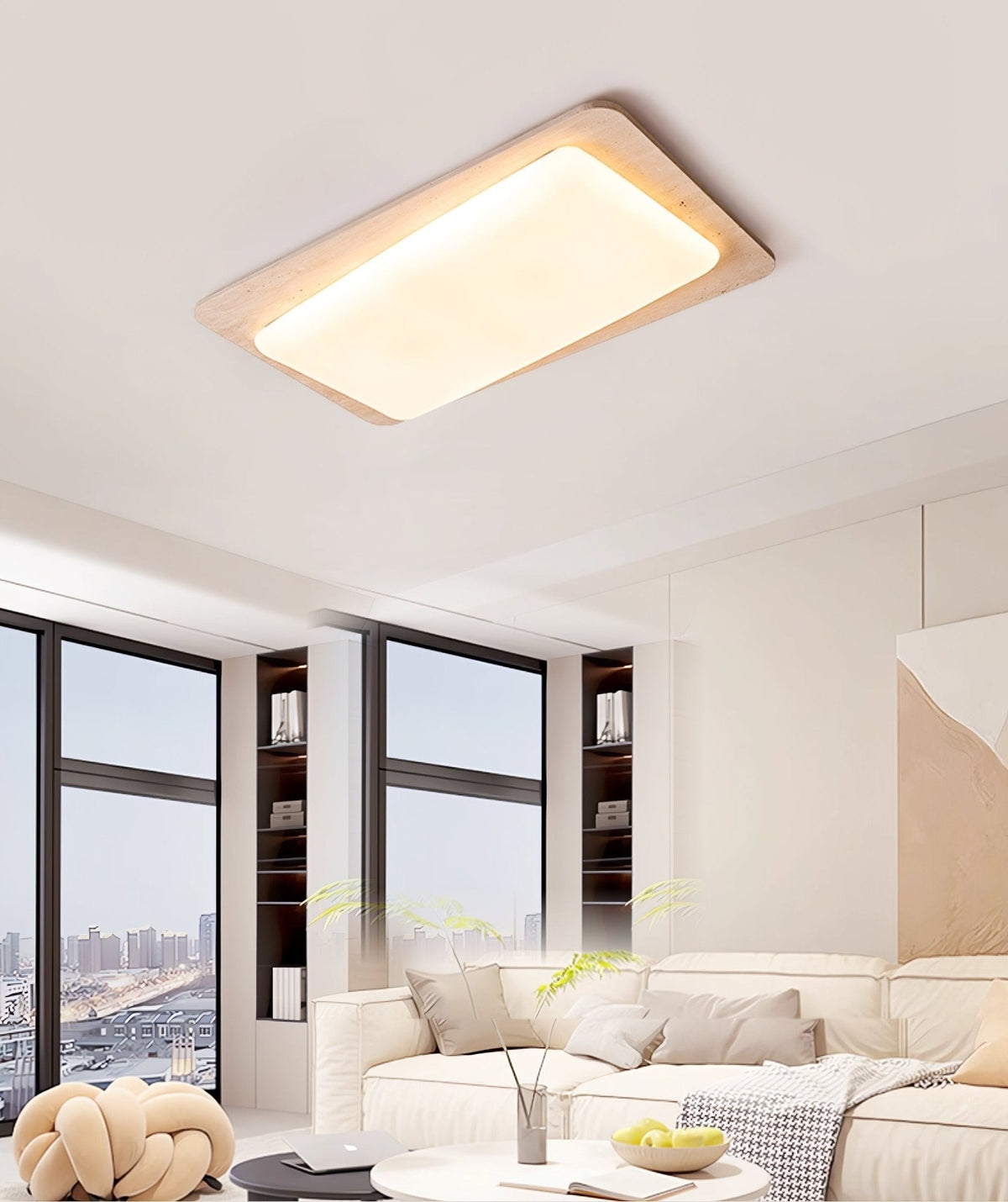 Aurilith Travertine Ceiling Light