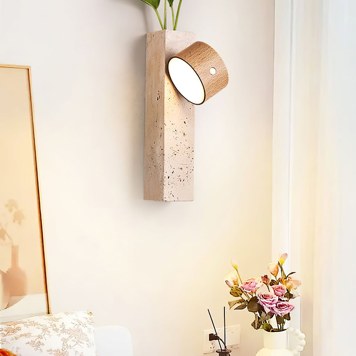 Axis Wood Rechargeable Wall Light