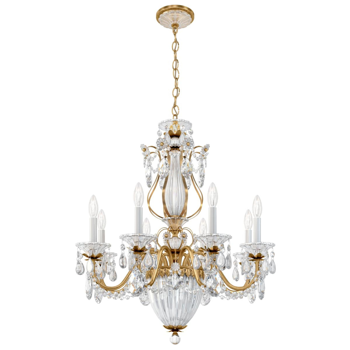 Bagatelle Chandelier, 11-Light, Heirloom Gold, Clear Heritage Crystal, 26.5"W (1248-22 13R6H)