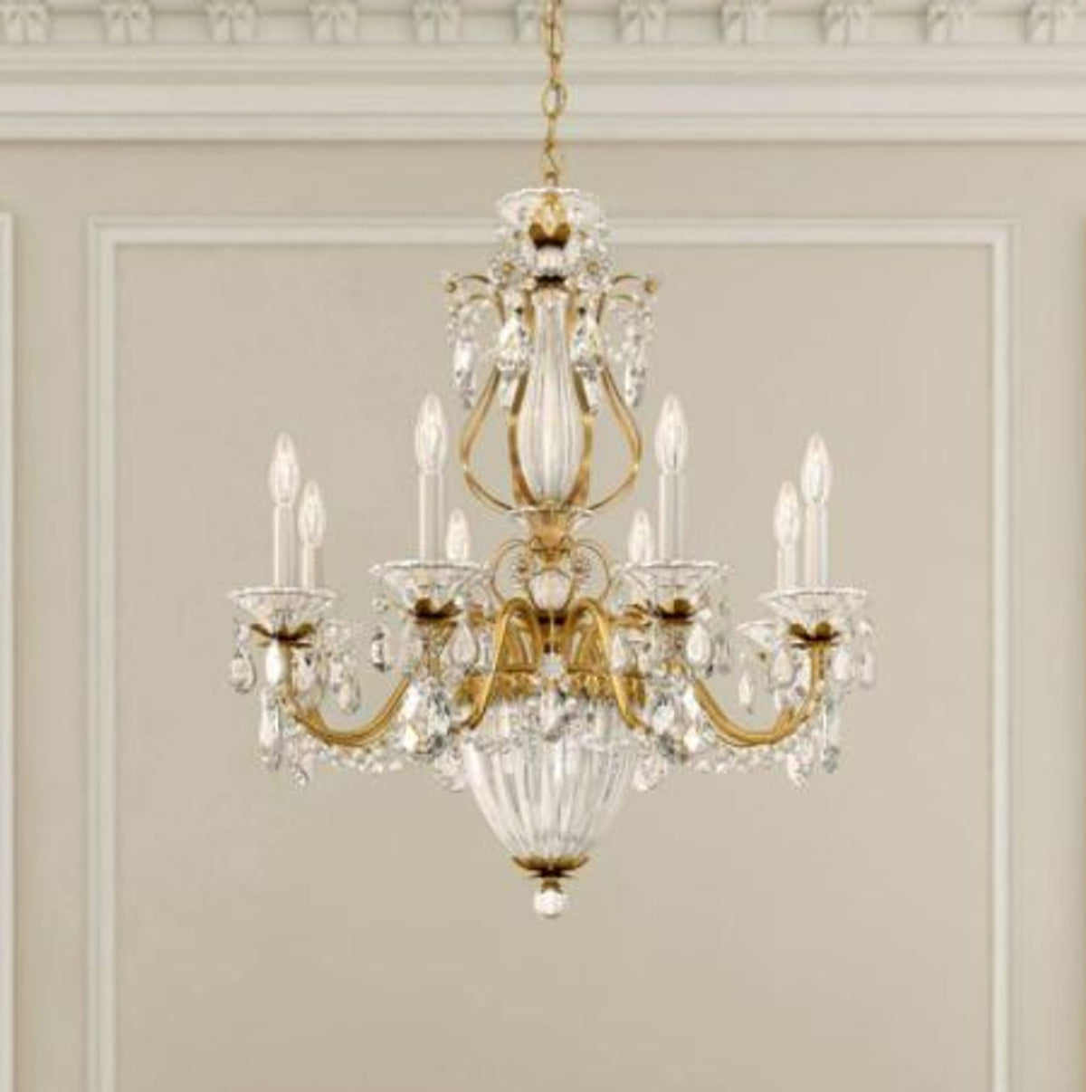 Bagatelle Chandelier, 11-Light, Antique Silver, Clear Heritage Crystal, 26.5"W (1248-48 13R6L)