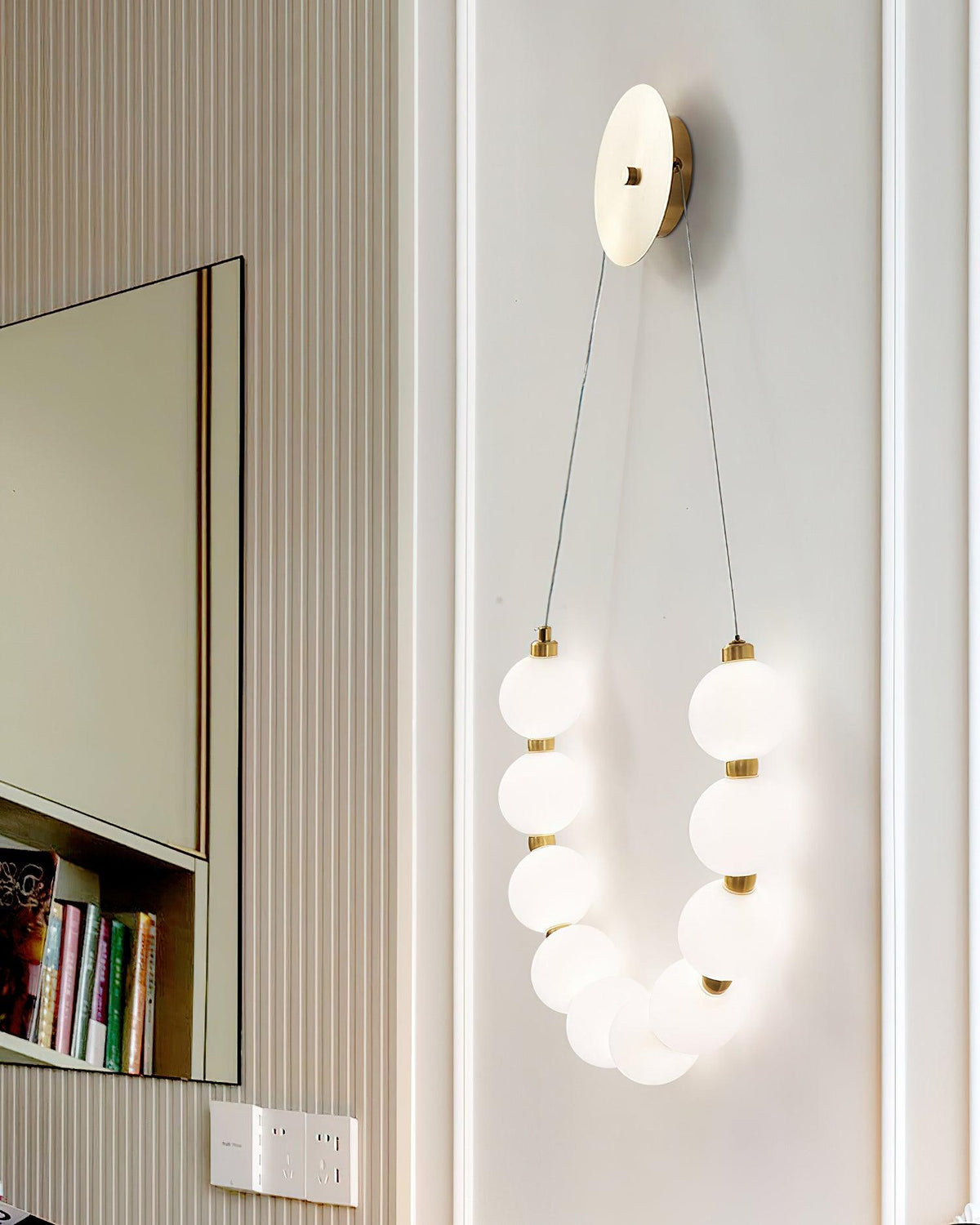 Bead Cascade Loop Wall Lamp