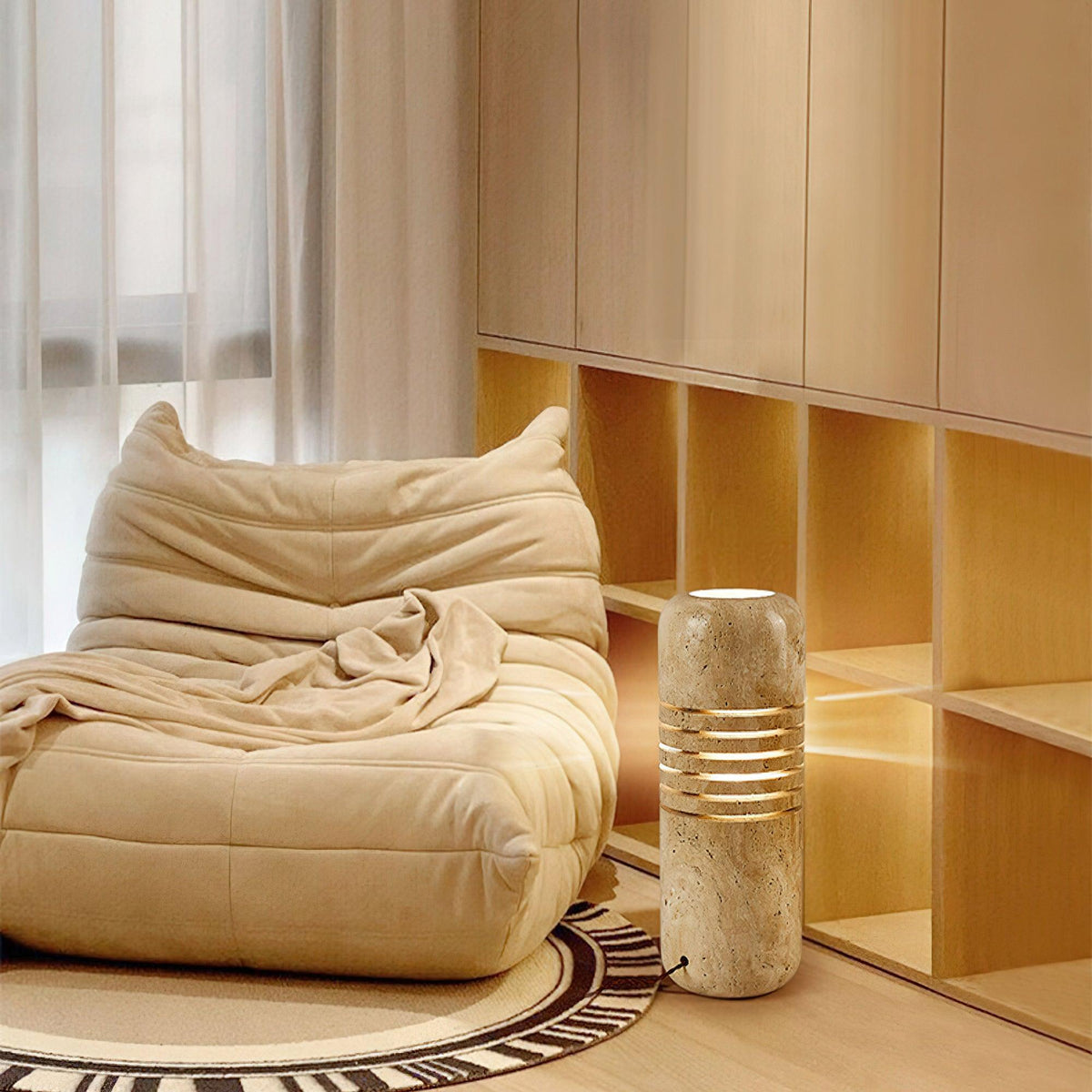 Big Stone Bucket Floor Lamp 6.9"