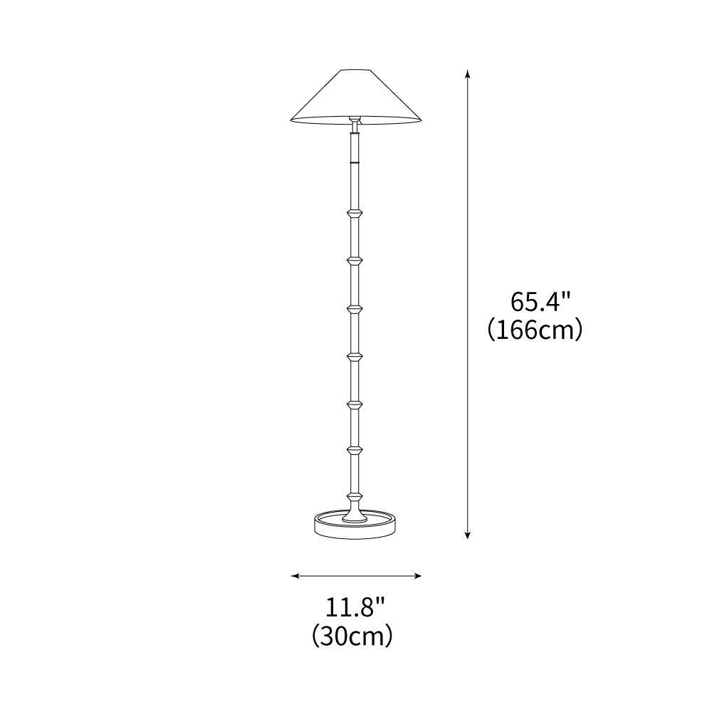 Black Bamboo Floor Lamp 11.8"