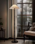 Black Bamboo Floor Lamp 11.8"