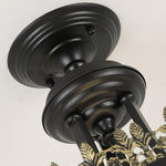 Black Vintage Bowl Frosted Glass Ceiling Light 16.9"