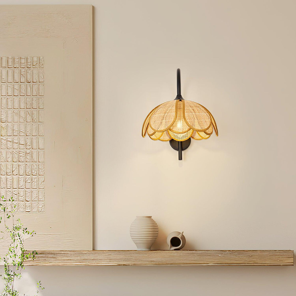 Bloom Rattan Wall Lamp 15.7"