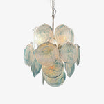 Blue Murano Disc Glass Chandelier