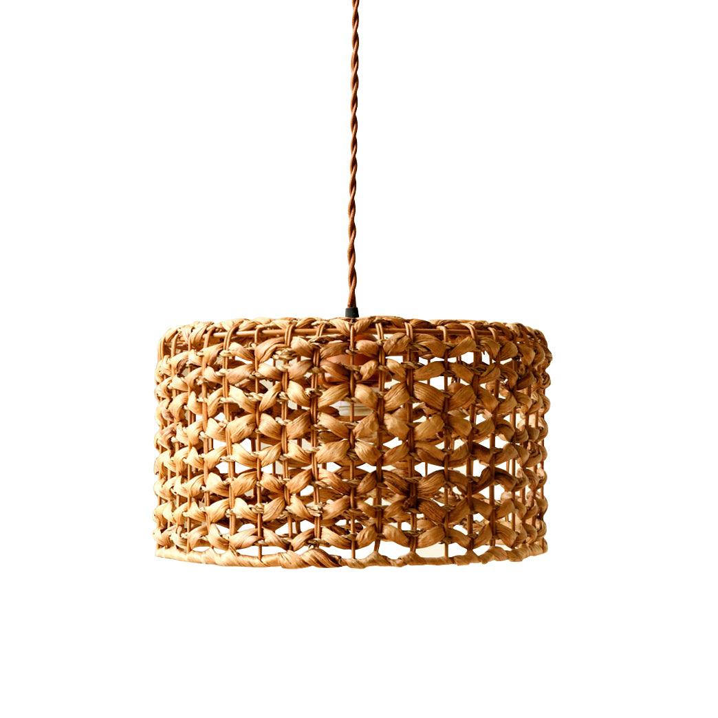 Boho Rattan Woven Lampshade Pendant Light 12.2"