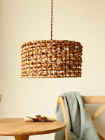 Boho Rattan Woven Lampshade Pendant Light 12.2"
