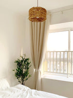 Boho Rattan Woven Lampshade Pendant Light 12.2"