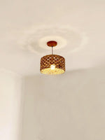 Boho Rattan Woven Lampshade Pendant Light 12.2"