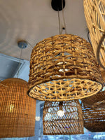 Boho Rattan Woven Lampshade Pendant Light 12.2"