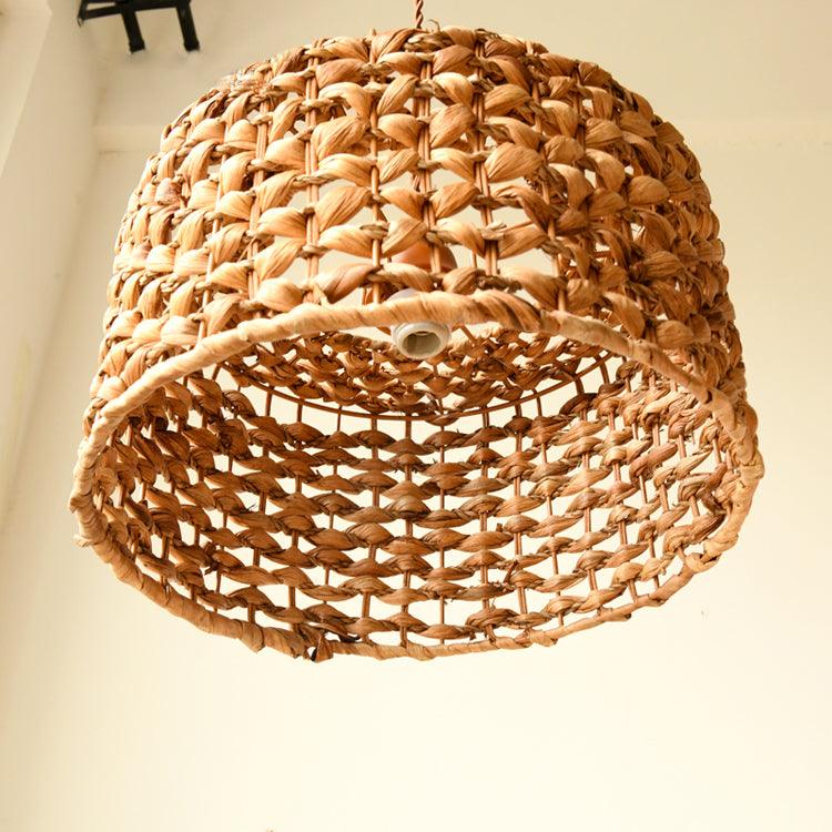 Boho Rattan Woven Lampshade Pendant Light 12.2"