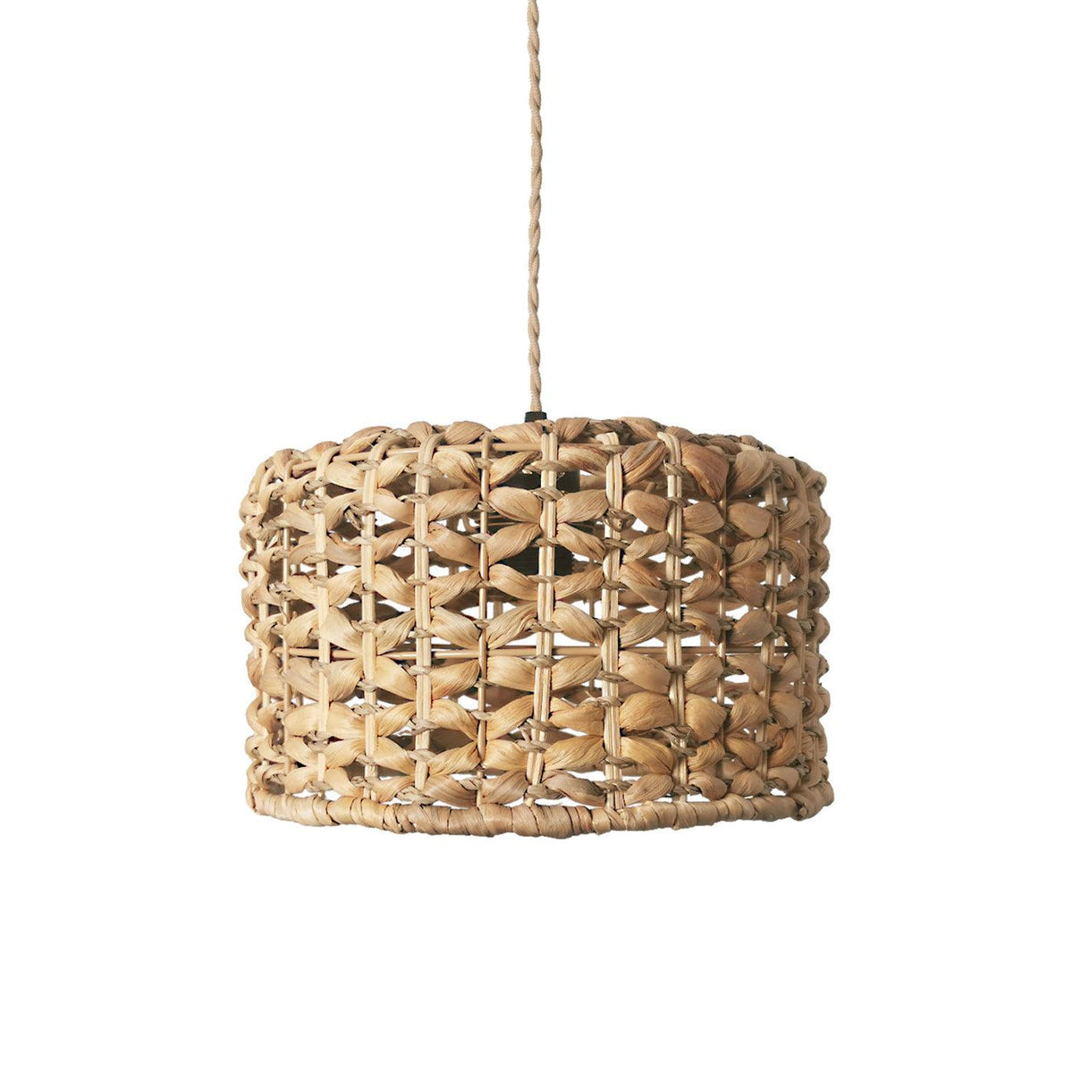 Boho Rattan Woven Lampshade Pendant Light 12.2"