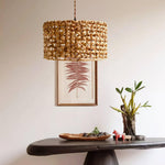Boho Rattan Woven Lampshade Pendant Light 12.2"