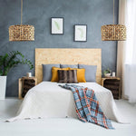 Boho Rattan Woven Lampshade Pendant Light 12.2"