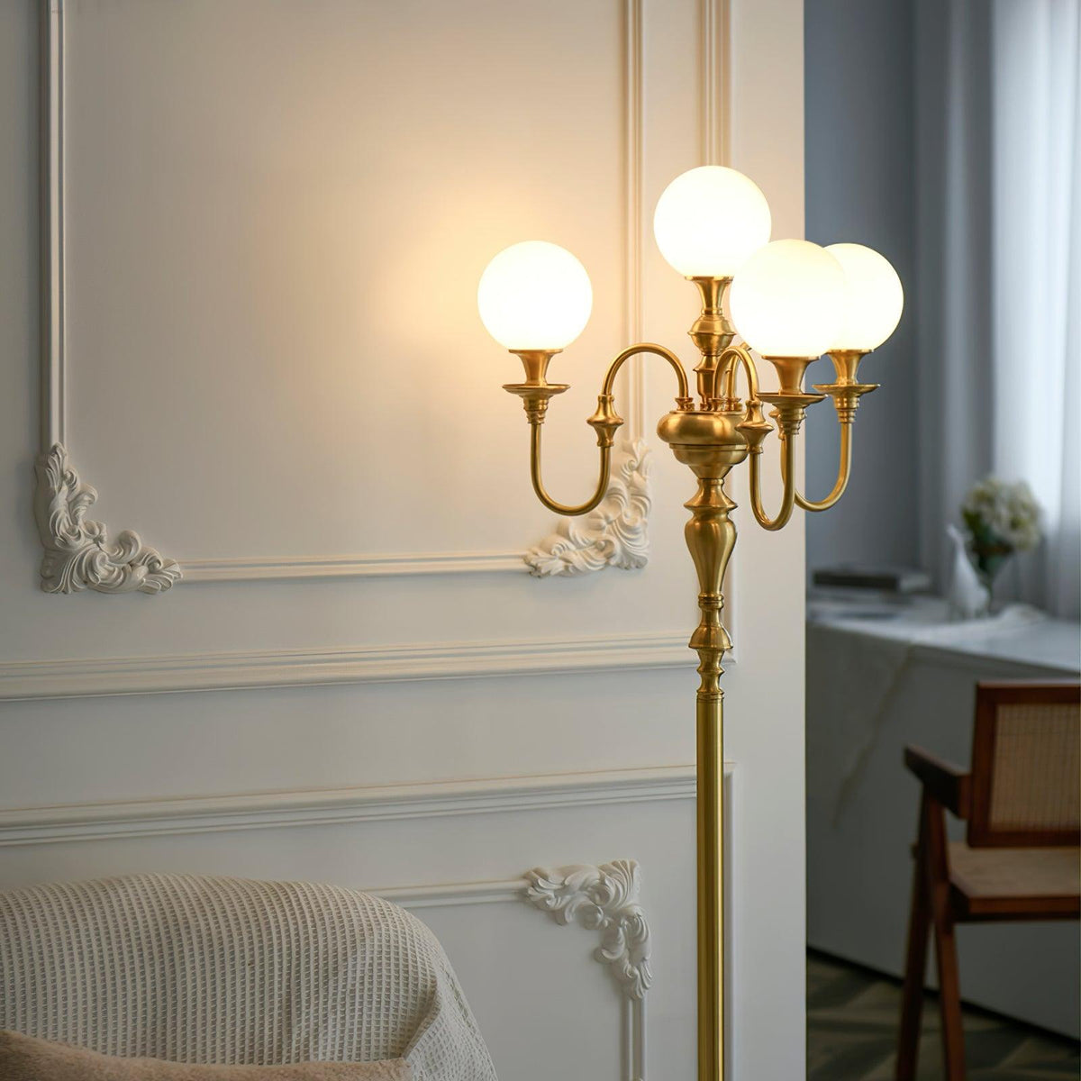Brass Candelabra Floor Lamp 19.7"