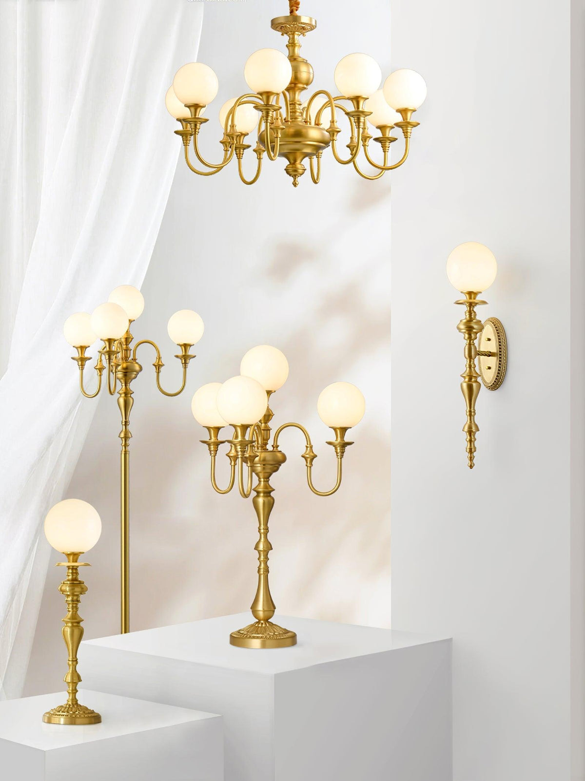 Brass Candelabra Floor Lamp 19.7"