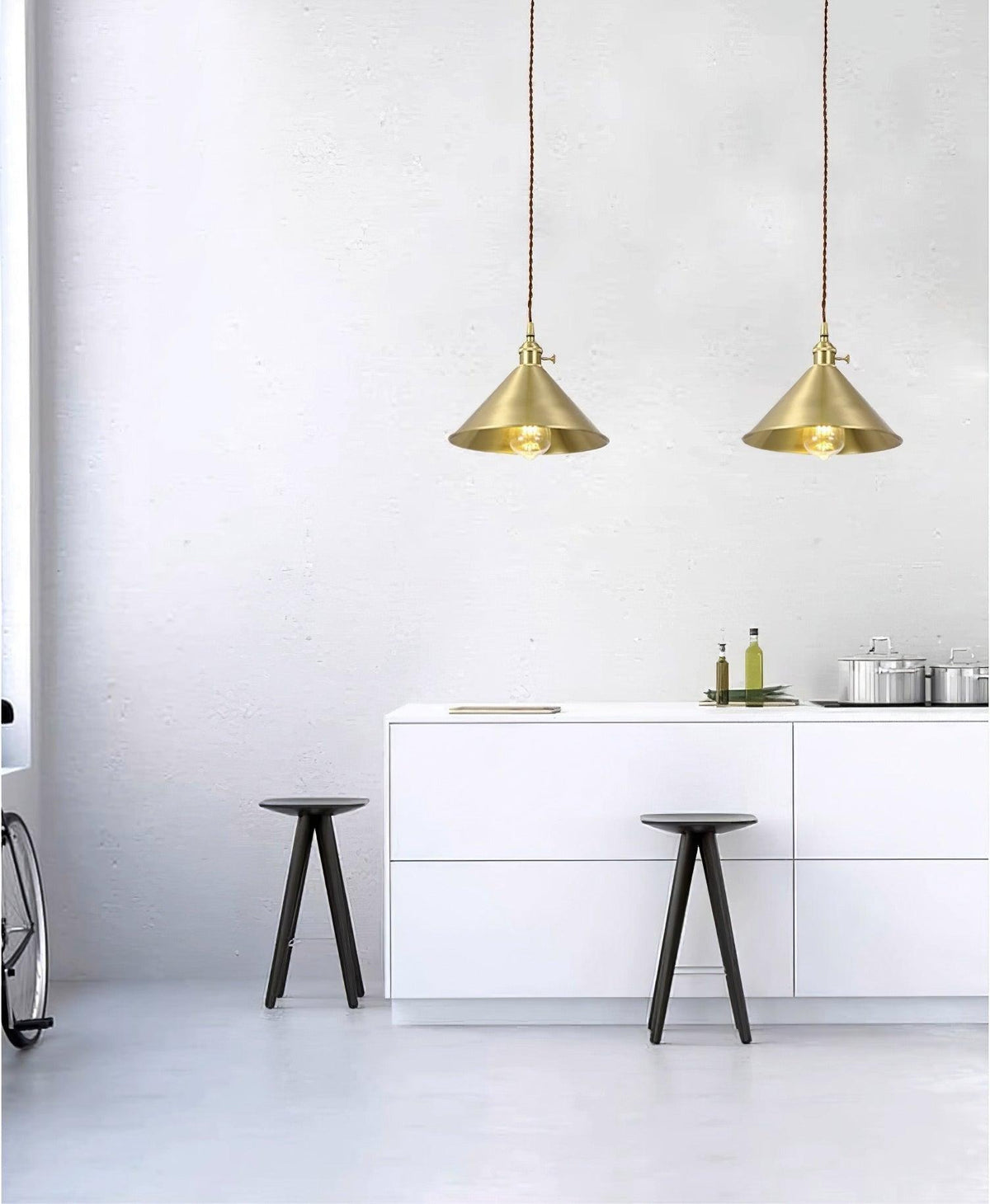Brass Cone Pendant Light 9.4"