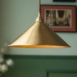 Brass Cone Pendant Light 9.4"