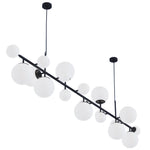 Brass Glass Globe Chandelier