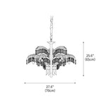 Brass Palm Leaf Crystal Chandelier 27.6"