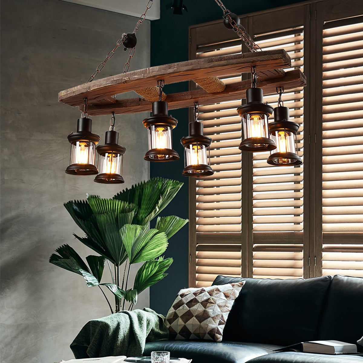 Bucher 6 - Light Kitchen Island Geometric Chandelier 31.5"