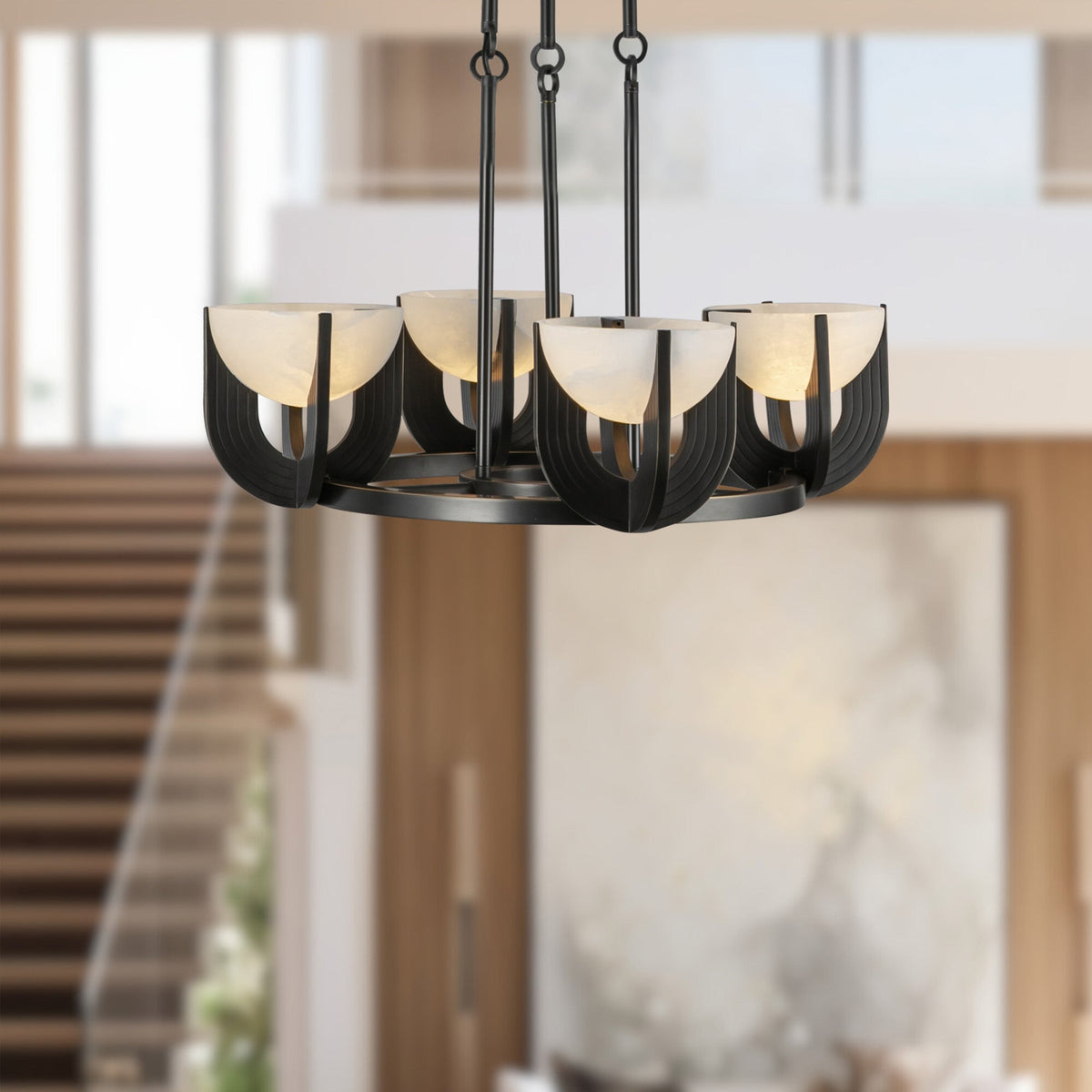 Colette LED Chandelier Urban Bronze/Alabaster