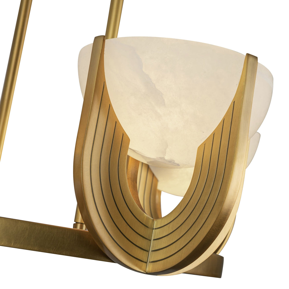 Colette LED Chandelier Vintage Brass/Alabaster